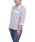 ფოტო #3 პროდუქტის Petite 3/4 Roll Tab Blouse with Pockets