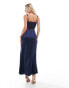 Never Fully Dressed Petite lace cut-out slip maxi dress in midnight navy