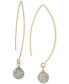 ფოტო #1 პროდუქტის Crystal Pavé Ball Wire Threader Earrings in 14k Gold-Plated Sterling Silver, Created for Macy's