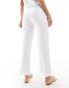 Фото #2 товара Abercrombie & Fitch linen blend Sloane trouser in white mix and match