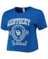 ფოტო #3 პროდუქტის Women's Royal Distressed Kentucky Wildcats Core Laurels Cropped T-shirt