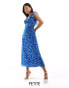 Forever New Petite ruffle sleeve midi dress in ditsy blue floral Kleine Blumen blau, 32 - фото #2