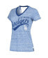 ფოტო #3 პროდუქტის Women's Royal Los Angeles Dodgers Hail Mary V-Neck Back Wrap T-shirt