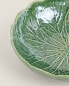 Leaf trim earthenware salad bowl