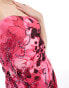 ASOS DESIGN embellished mini dress with pleated side in abstract floral print