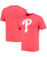 Фото #1 товара Men's Red Philadelphia Phillies Weathered Official Logo Tri-Blend T-shirt
