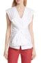 Diane Von Furstenberg Sculptured Waist Tie Blouse Women's Sz. S (White) 147341