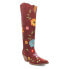 Dingo Flower Power Embroidered Floral Snip Toe Cowboy Womens Red Casual Boots D