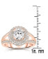 Stunning Sterling Silver 18K Rose Gold Plated with Big Round Cubic Zirconia Ring