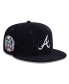 Фото #1 товара Men's Navy Atlanta Braves Throwback Corduroy 59FIFTY Fitted Hat