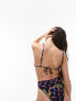 Фото #7 товара Topshop smudge animal print triangle bikini top in multi