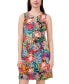 Фото #3 товара Petite Printed Three-Ring Sleeveless Shift Dress