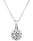 ფოტო #1 პროდუქტის Diamond Halo Pendant Necklace (1/2 ct. t.w.) in 14k White Gold