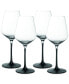Фото #1 товара Villeroy Boch Manufacture Rock Blanc White Wine Glasses, Set of 4