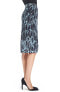 Halston Heritage Women's Feathers print Chiffon Lined Skirt Black Blue 6