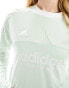 Фото #4 товара adidas Football Trio 3-stripes long sleeve top in pale green