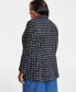Фото #4 товара Plus Size Metallic Plaid Tweed Blazer, Created for Macy's