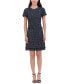 ფოტო #1 პროდუქტის Women's Jewel-Neck Short-Sleeve Shift Dress