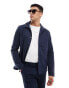 Jack & Jones Premium linen mix casual suit jacket in navy