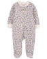 Фото #2 товара Baby Floral 2-Way Zip Cotton Sleep & Play Pajamas NB