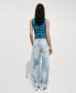 ფოტო #4 პროდუქტის Women's Turned-Up Straight Jeans