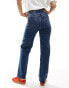 Фото #1 товара Levi's ribcage high rise straight ankle length jeans in dark blue