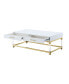 Casandra 2-Drawer High Gloss Coffee Table with Acrylic Legs and Metal Base