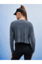 Oversize Crop Sporcu Sweatshirt