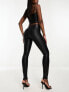 Фото #5 товара Spanx faux leather moto leggings in black