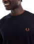 Fred Perry twin tipped long sleeve t-shirt in black