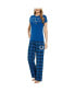 Фото #2 товара Women's Royal, Black Indianapolis Colts Arctic T-shirt and Flannel Pants Sleep Set