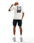 Selected Homme oversized t-shirt with palm placement back print in cream