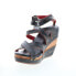 Фото #4 товара Bed Stu Juliana F374002 Womens Black Leather Slip On Wedges Sandals Shoes