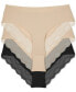 ფოტო #2 პროდუქტის Women's 3-Pk. b.bare Cheeky Tanga Underwear 970467