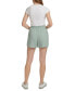 Women's Smocked-Waist Double-Crepe Pull-On Cotton Shorts