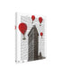Fab Funky Flat Iron Building and Red Hot Air Balloons Canvas Art - 15.5" x 21"