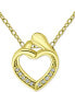 ფოტო #2 პროდუქტის Cubic Zirconia "Mother & Child" Heart Pendant Necklace in 18k Gold-Plated Sterling Silver and Sterling Silver, 16" + 2" extender, Created for Macy's