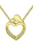 Cubic Zirconia "Mother & Child" Heart Pendant Necklace in 18k Gold-Plated Sterling Silver and Sterling Silver, 16" + 2" extender, Created for Macy's