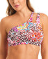 Фото #1 товара Women's Multicolor-Print One-Shoulder Bikini Top