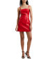 ფოტო #1 პროდუქტის Women's Faux-Leather Bow Mini Dress