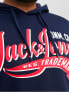 Фото #6 товара Худи спортивное Jack & Jones Plus модель JJELOGO Regular Fit 12236803 Navy Blazer