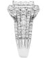 ფოტო #3 პროდუქტის Diamond Emerald Shaped Halo Cluster Engagement Ring (3 ct. t.w.) in 14k White Gold