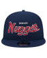 Men's Navy Denver Nuggets Evergreen Script Side Patch 9FIFTY Snapback Hat