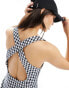 Фото #4 товара Tommy Jeans strappy mini dress in gingham print