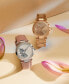 ფოტო #5 პროდუქტის Women's Signature Floral Pink Leather Strap Watch 34mm