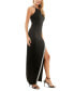 Фото #4 товара Juniors' High Slit Asymmetrical Sequin-Trim Gown, Created for Macy's