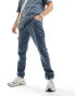 DTT slim fit garment dyed cargo trousers in blue