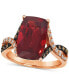 Фото #1 товара Pomegranate Garnet (6-3/4 ct. t.w.) & Diamond (1/4 ct. t.w.) Statement Ring in 14k Rose Gold