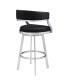 Фото #5 товара Saturn 30" Bar Height Swivel Gray Artificial leather and Brushed Stainless Steel Bar Stool