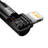 Kątowy kabel przewód Power Delivery z bocznym wtykiem USB-C Iphone Lightning 1m 20W czarny
